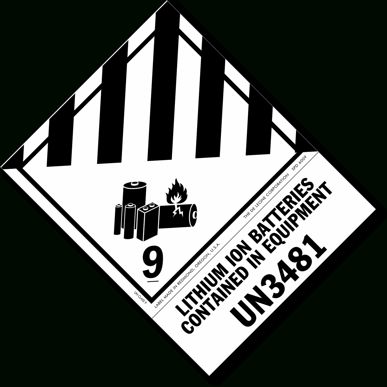 Class 9 Lithium Battery Un3481 Labels, Sku: Lb-4014-D inside Free Lithium Ion Battery Shipping Label Printable