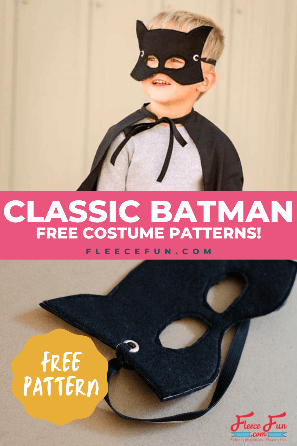 Classic Batman Cape Costume Tutorial Diy ♥ Fleece Fun in Printable Batman Cape Pattern