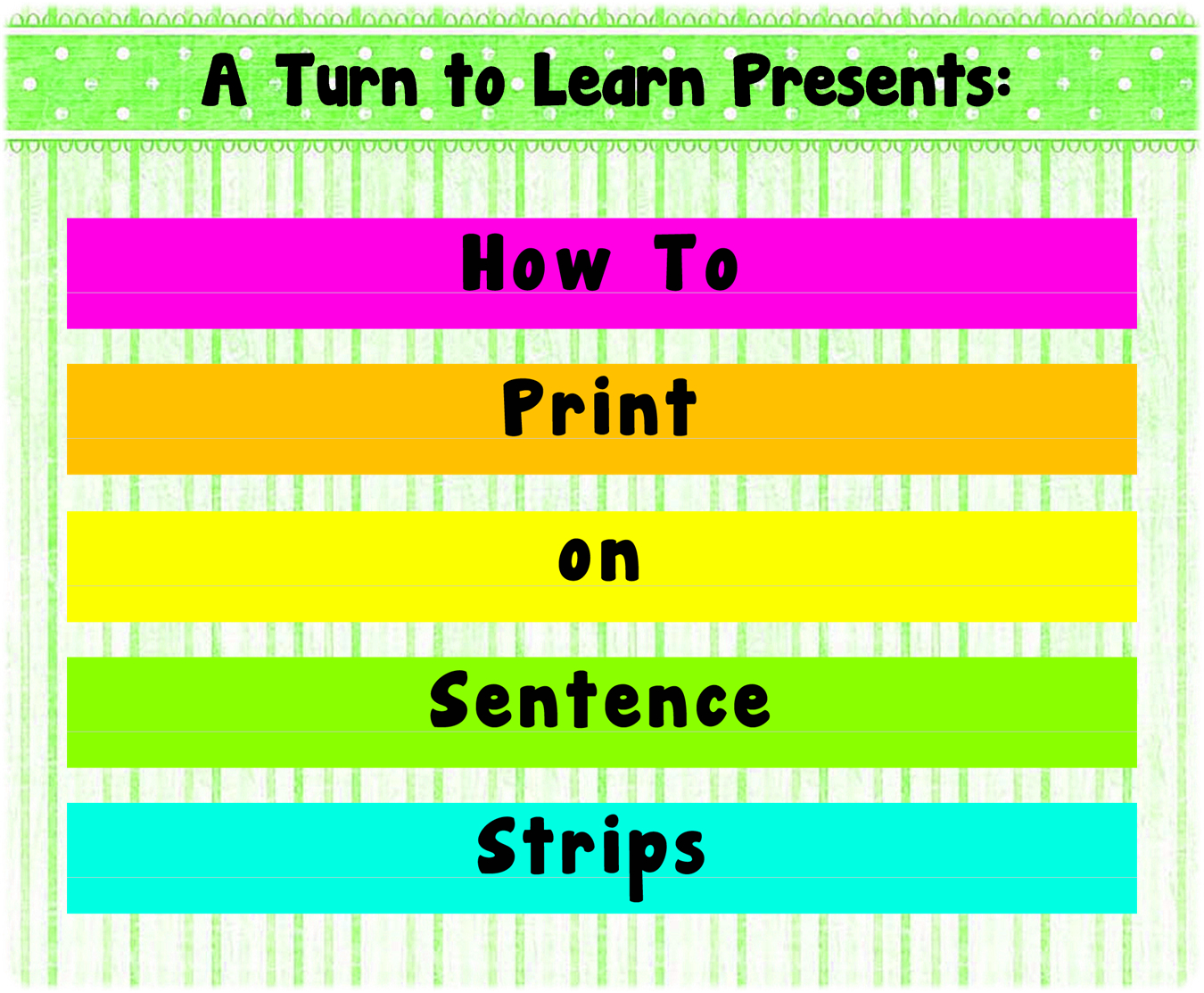 Classroom Freebies Too: Print On Sentence Strips within Free Printable Blank Sentence Strips