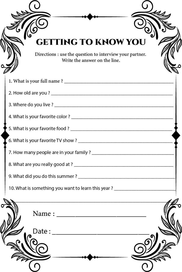Classroom Getting To Know You - 15 Free Pdf Printables | Printablee in Free Printable Getting to Know You Worksheets