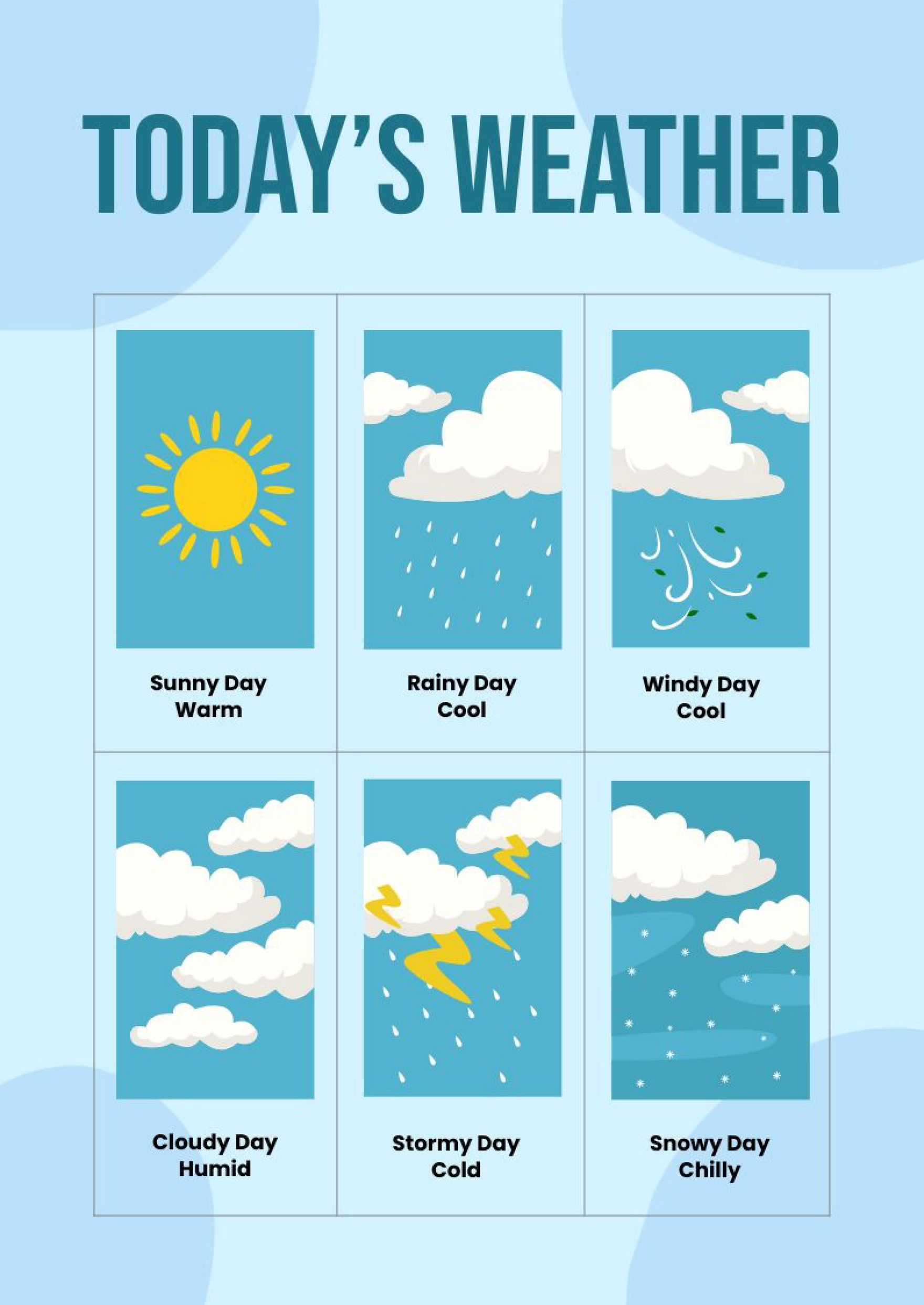 Classroom Weather Chart In Illustrator, Pdf - Download | Template regarding Weather Chart Free Printable