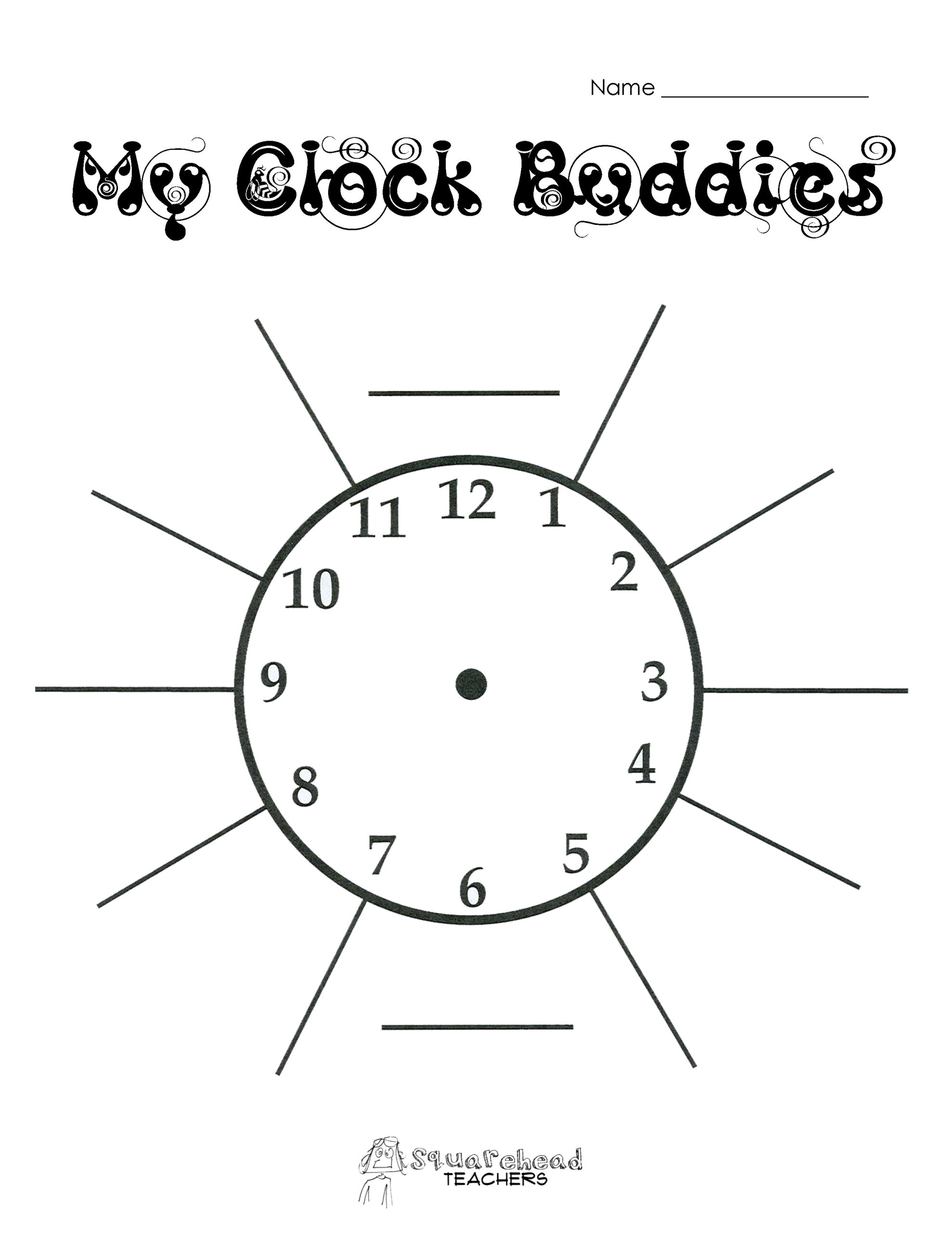 Clock Buddies (Updated) | Squarehead Teachers throughout Clock Partners Printable Free