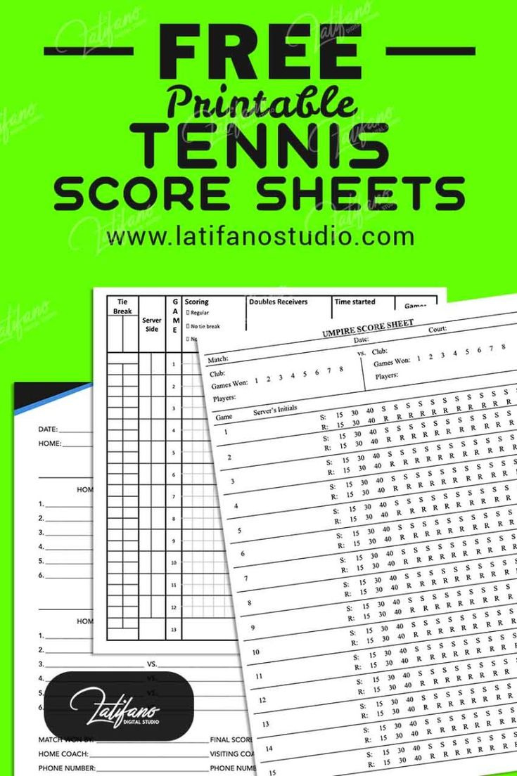 Collection Of Printable Tennis Score Sheet To Download For Free in Free Printable Tennis Score Sheets
