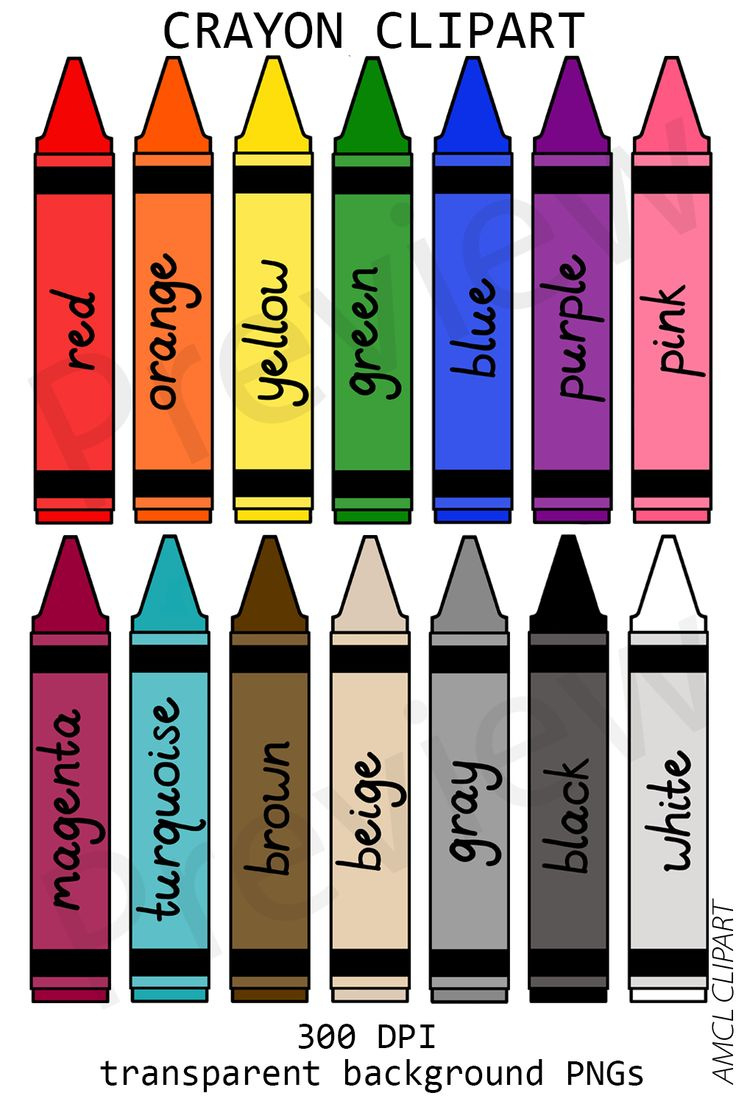 Color Crayons Clip Art for Free Printable Crayon Labels