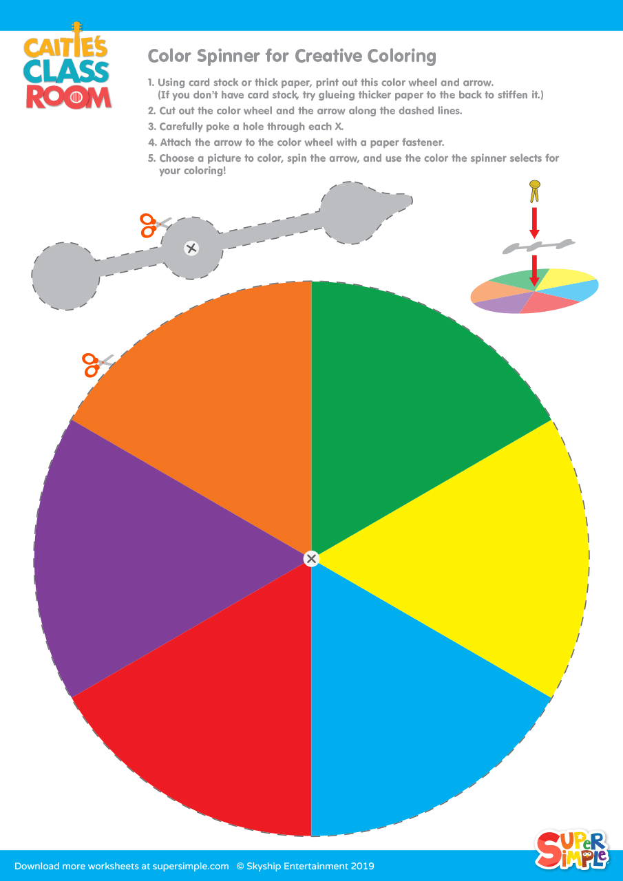Color Spinner For Creative Coloring With Coloring Page - Super Simple in Free Spinner Template