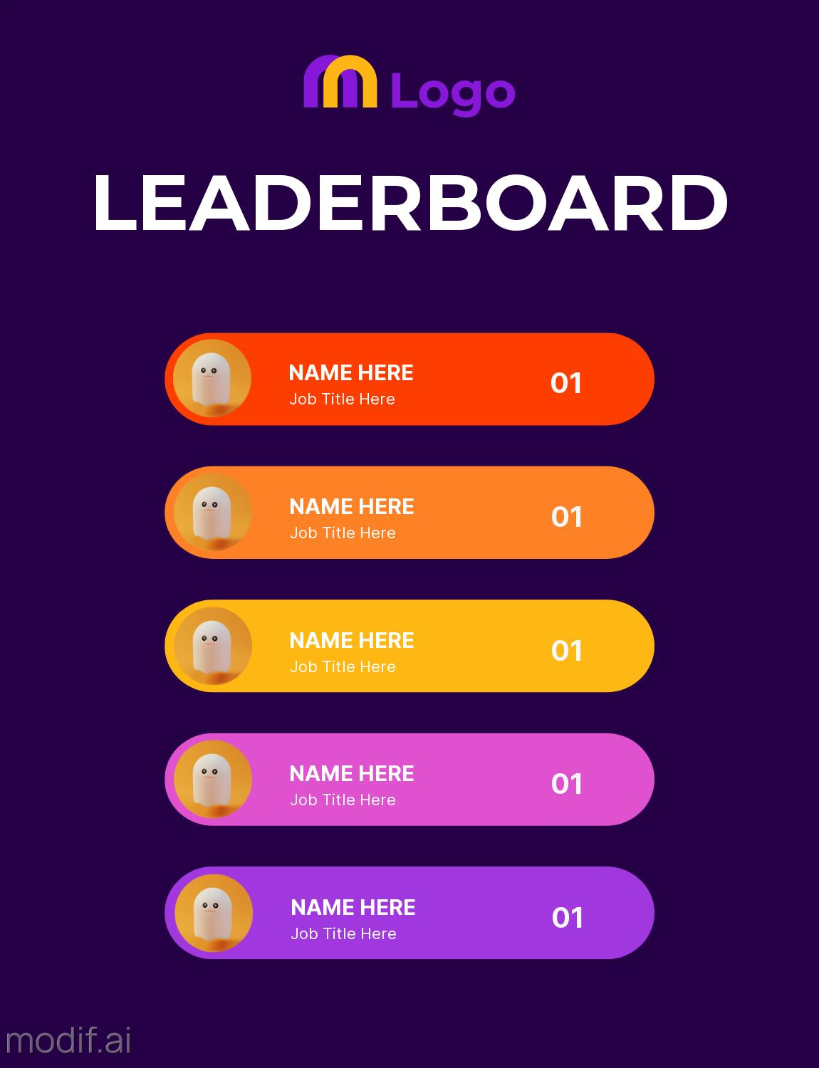 Colorful Leaderboard Template - Mediamodifier within Free Leaderboard Templates