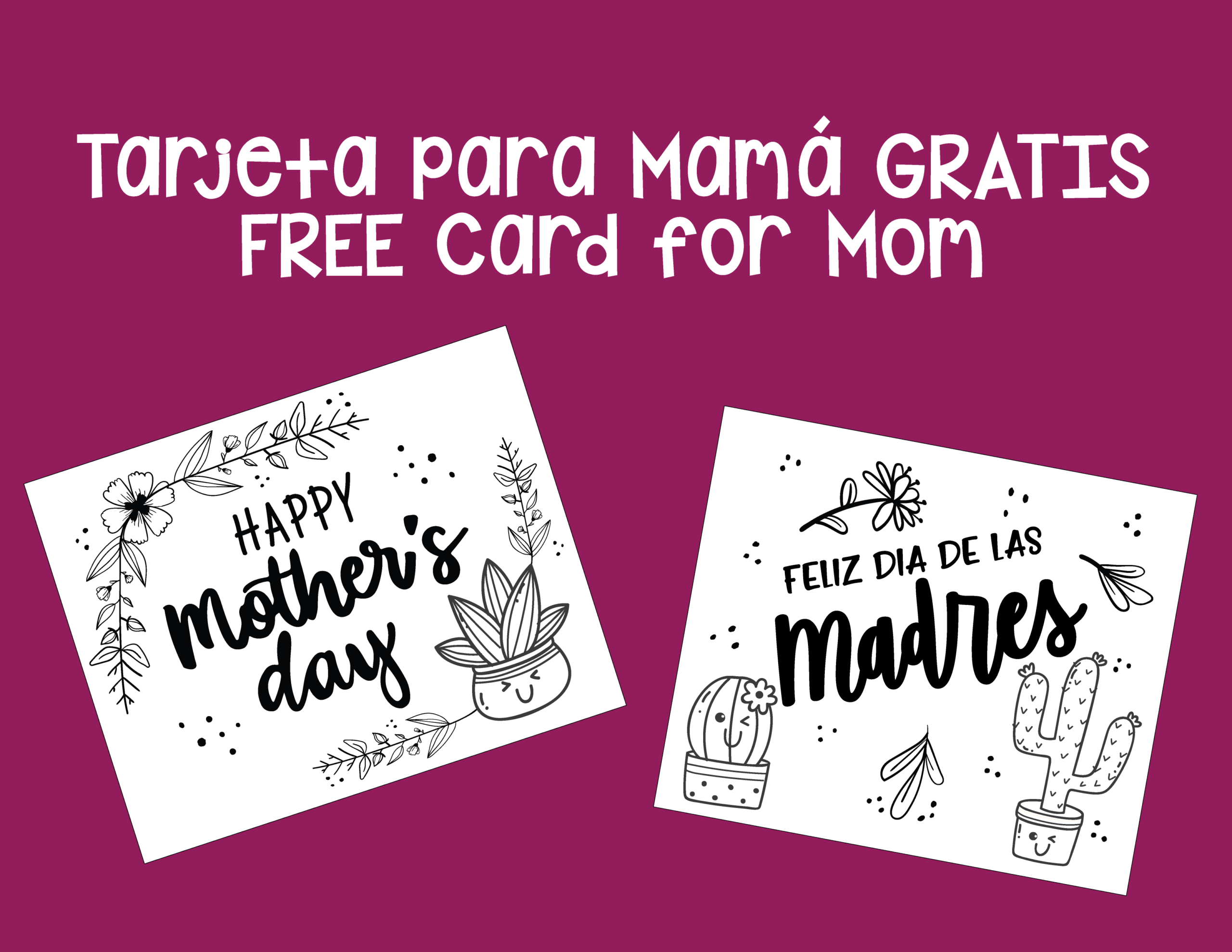 Coloring Card For Mom (English And Spanish) – Deeper Kidmin in Free Spanish Mothers Day Cards Printable