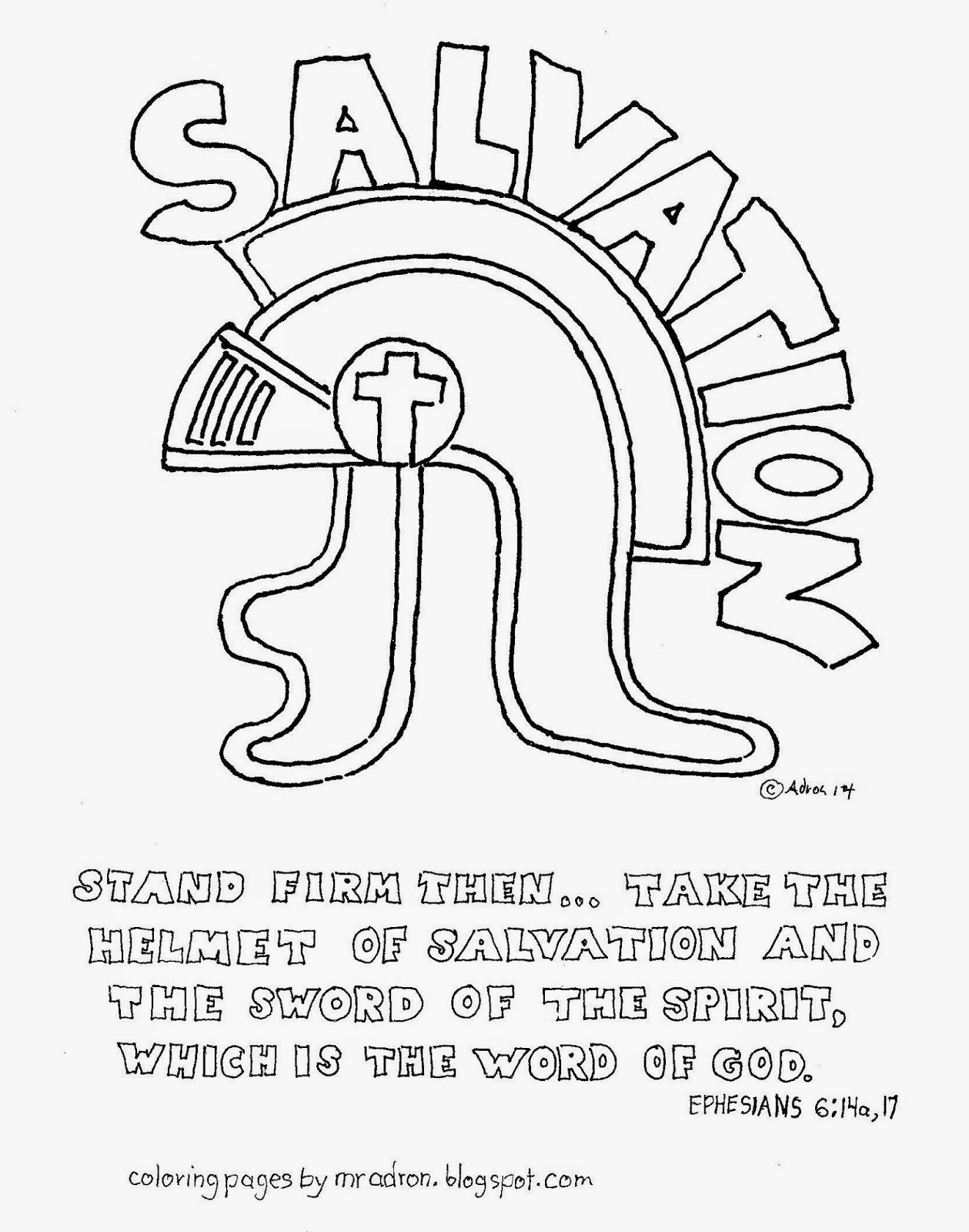 Coloring Pages For Kidsmr. Adron: The Helmet Of Salvation Free for Printable Pattern For Helmet Of Salvation