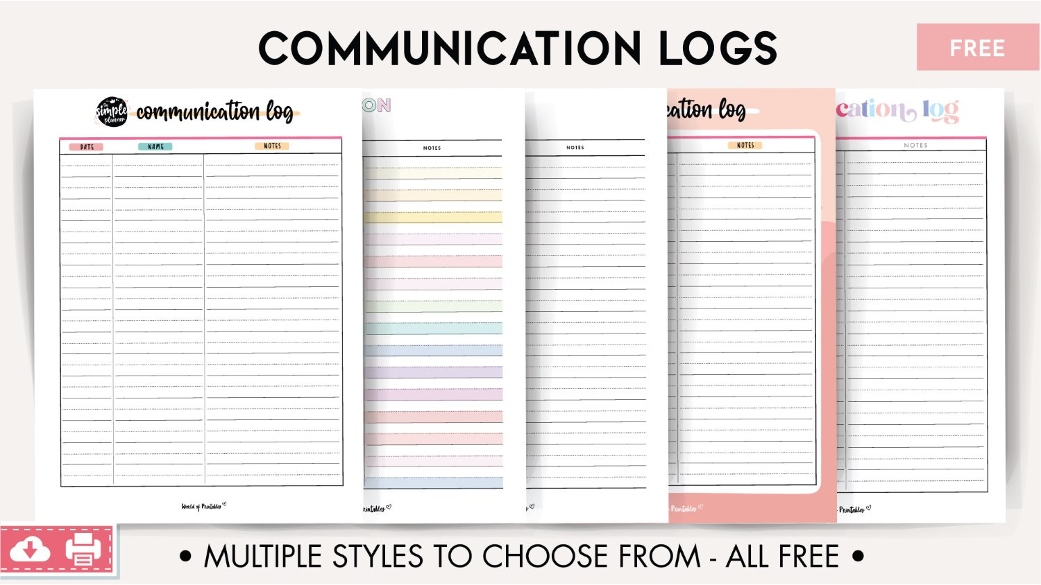 Communication Log - World Of Printables throughout Free Printable Communication Log Template
