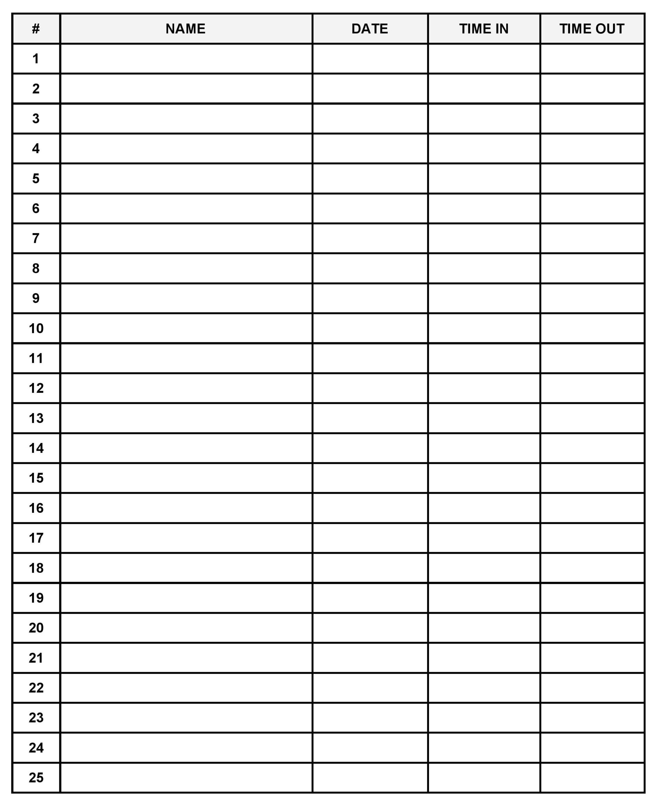 Company Visitor Sign In Sheet | Free Printable Log Template: Pdf for Free Printable Visitor Log Sheets
