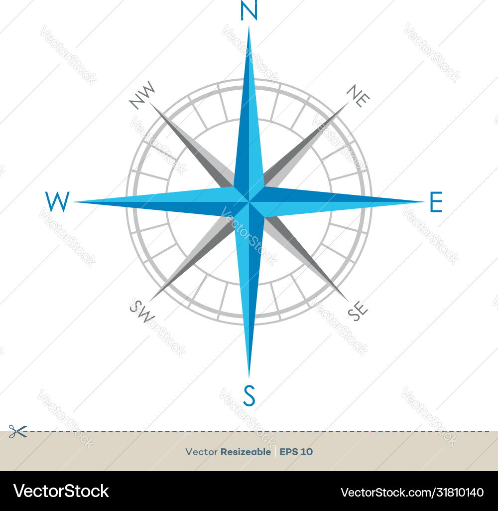 Compass Rose Template Design Eps 10 Royalty Free Vector within Compass Rose Template Free