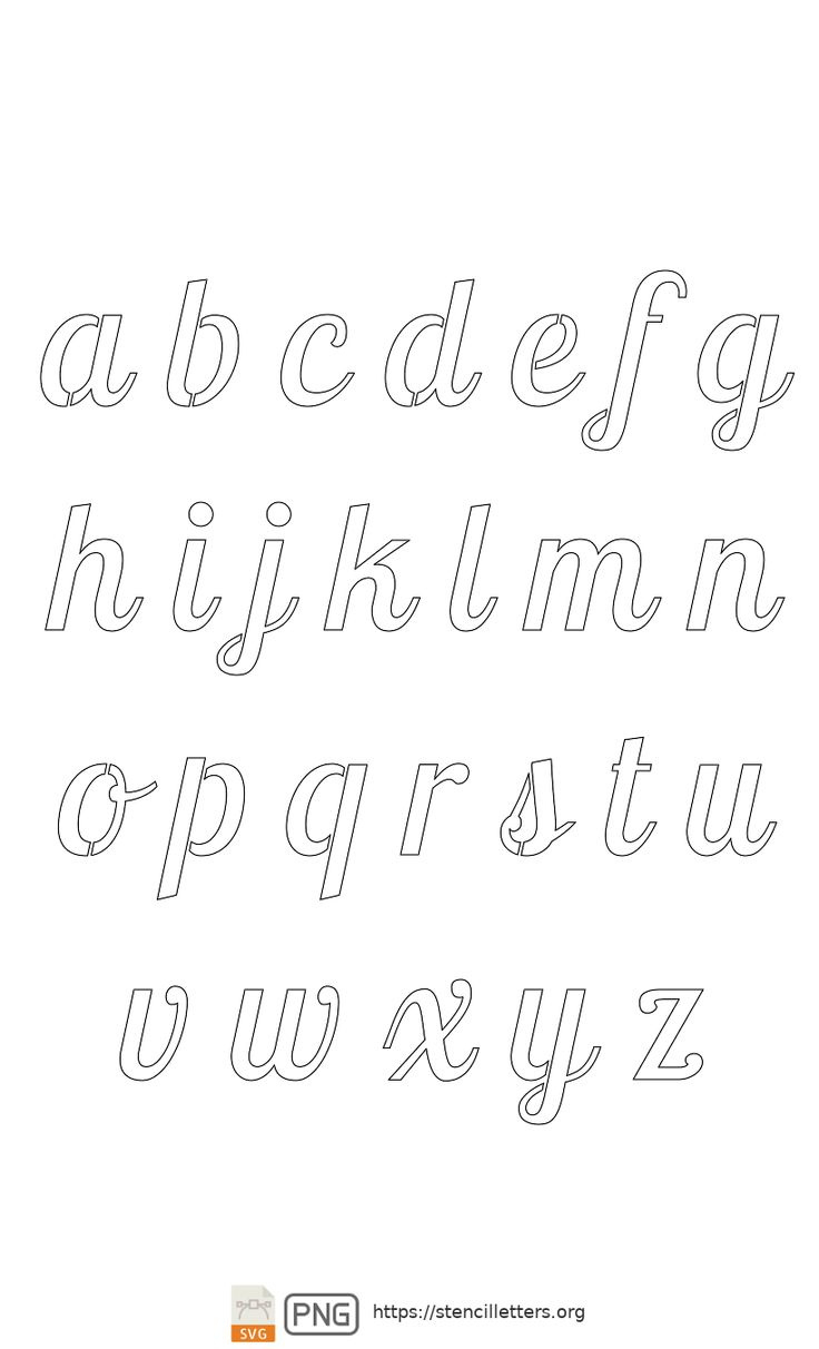 Connected Handwritten Italic Free Stencil Letters For Banners regarding 8.5x11 Printable Stencil Letters