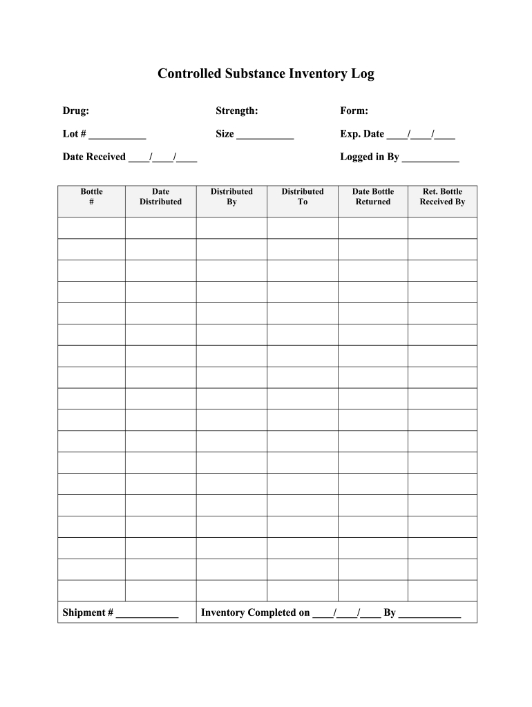 Controlled Substance Inventory Log: Fill Out &amp;amp; Sign Online | Dochub within Free Printable Controlled Substance Log