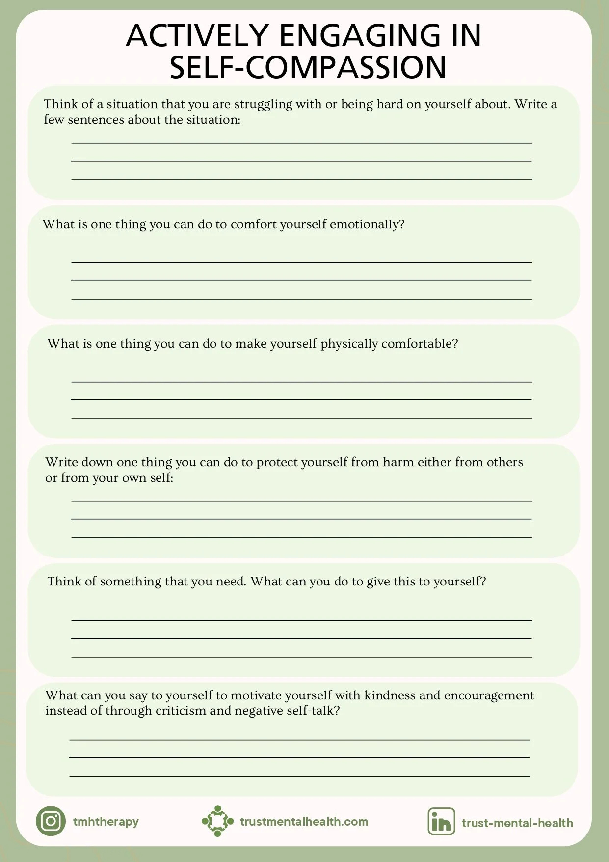 Coping Strategies Worksheets | Trust Mental Health with Free Printable Coping Skills Worksheets For Adults