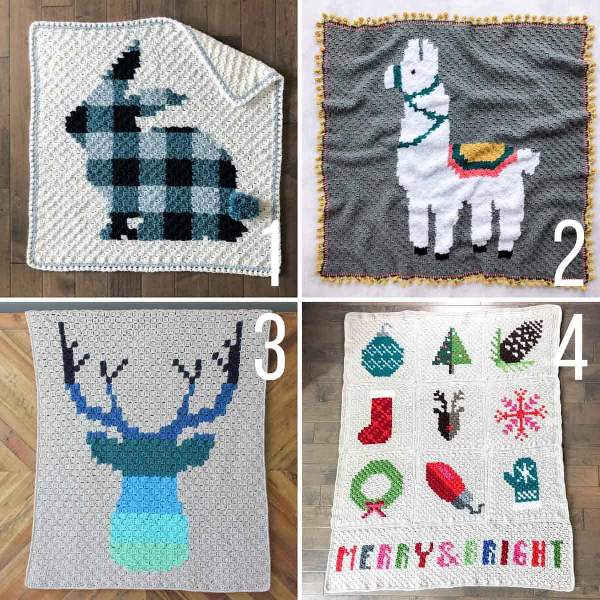Corner To Corner Crochet Graphgan - Modern, Rustic Deer Blanket throughout Printable Free Crochet Graphgan Patterns