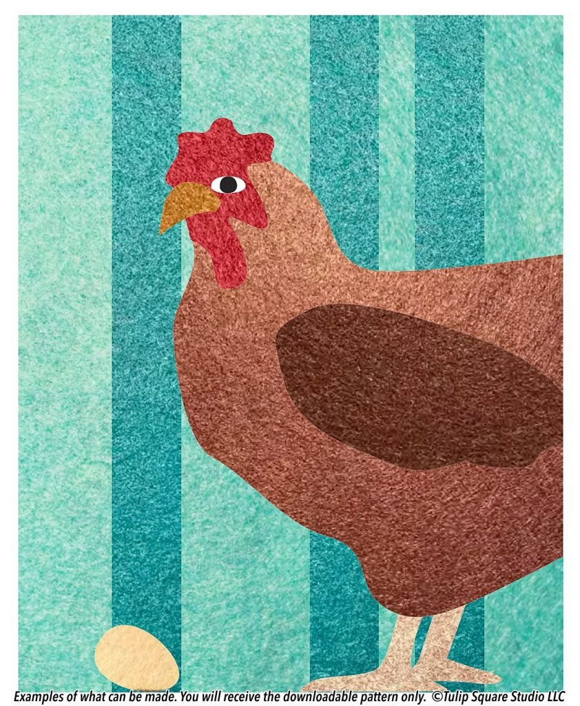 Country Hen Free Appliqué Pattern - Tulipsquare pertaining to Free Printable Chicken Applique Patterns