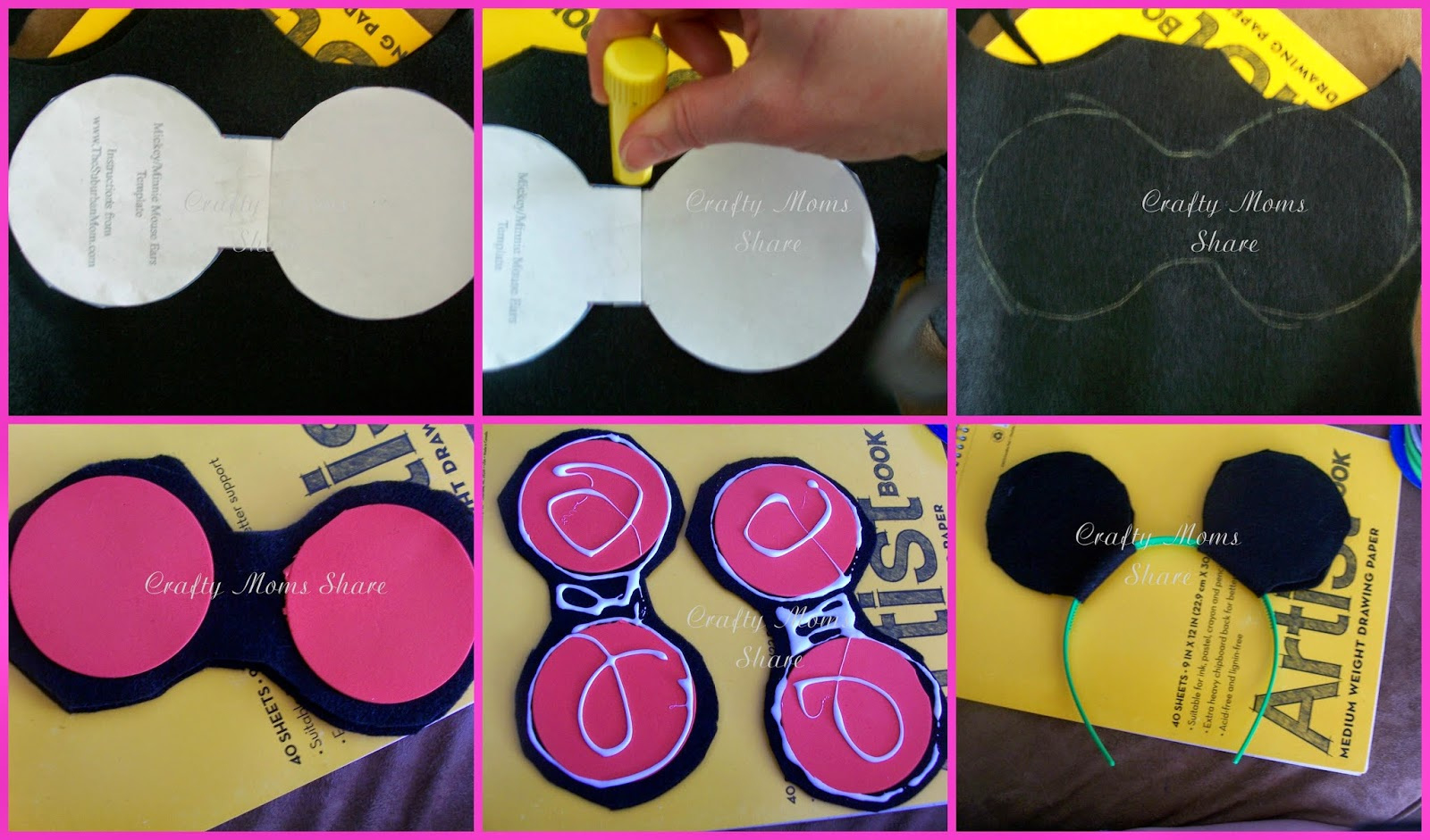 Crafty Moms Share: Diy Mickey And Minnie Mouse Ears And Free in Free Printable Mickey Mouse Ear Template