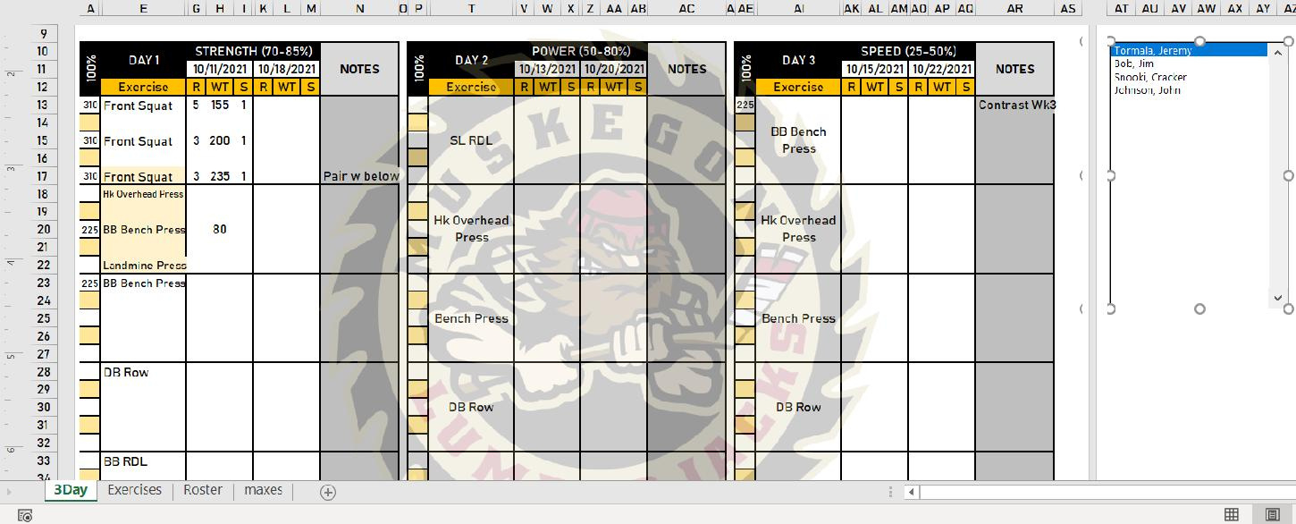 Create A Strength Training Template With Microsoft Exceljeremy regarding Free Strength And Conditioning Templates