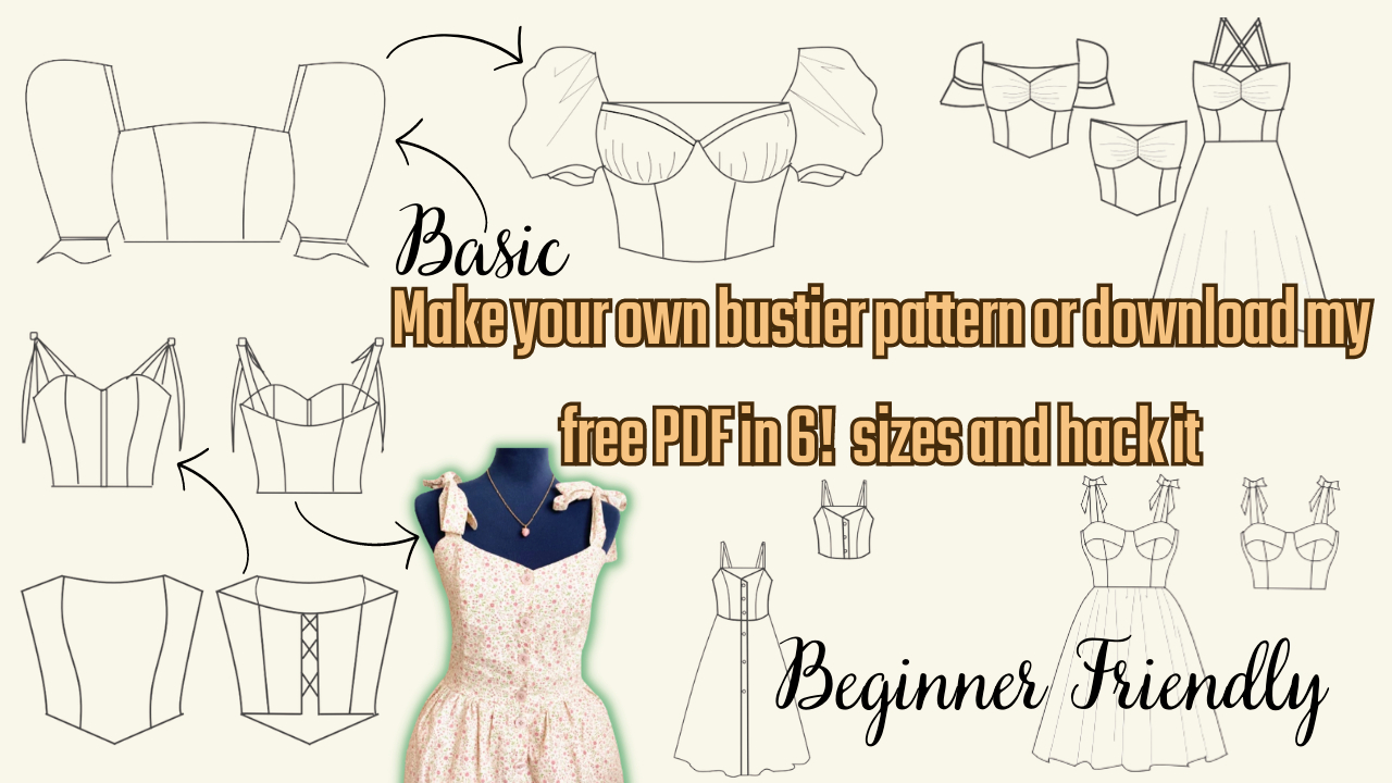 Create Your Own Bustier Pattern: Download Free Pdf Pattern In 6 in Free Printable Bustier Pattern