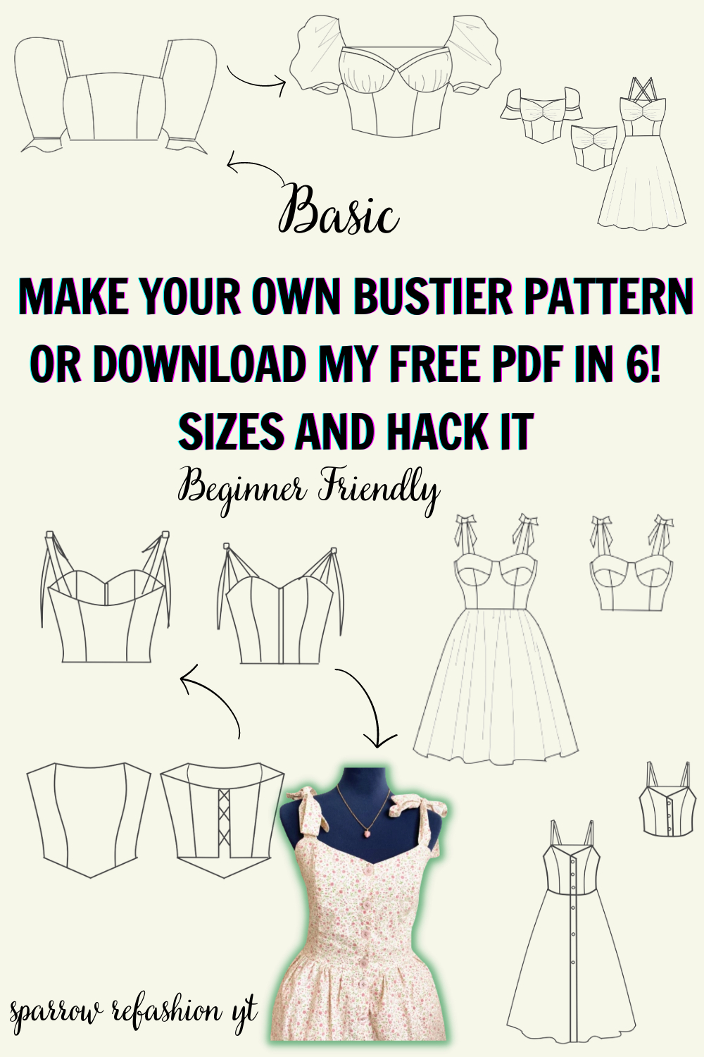 Create Your Own Bustier Pattern: Download Free Pdf Pattern In 6 intended for Free Printable Bodice Patterns