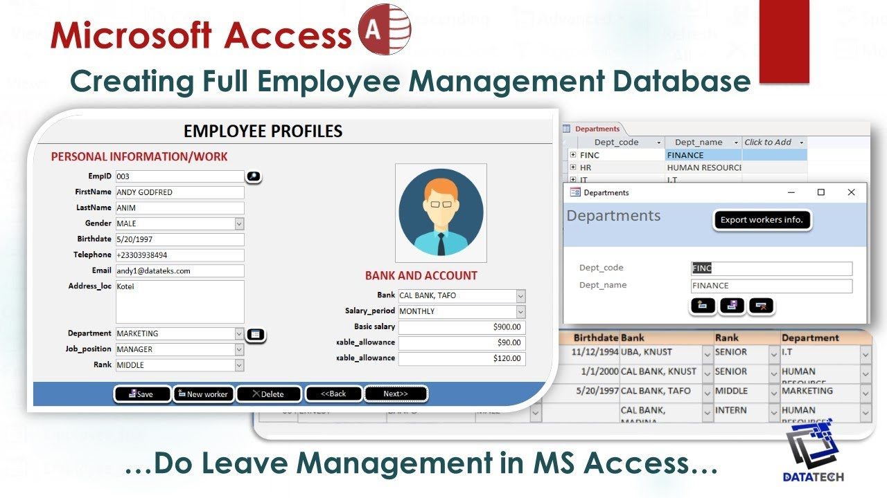 Creating Employee Management Database In Ms Access Full Lesson | Leave Management regarding Microsoft Office Access Templates Free Download
