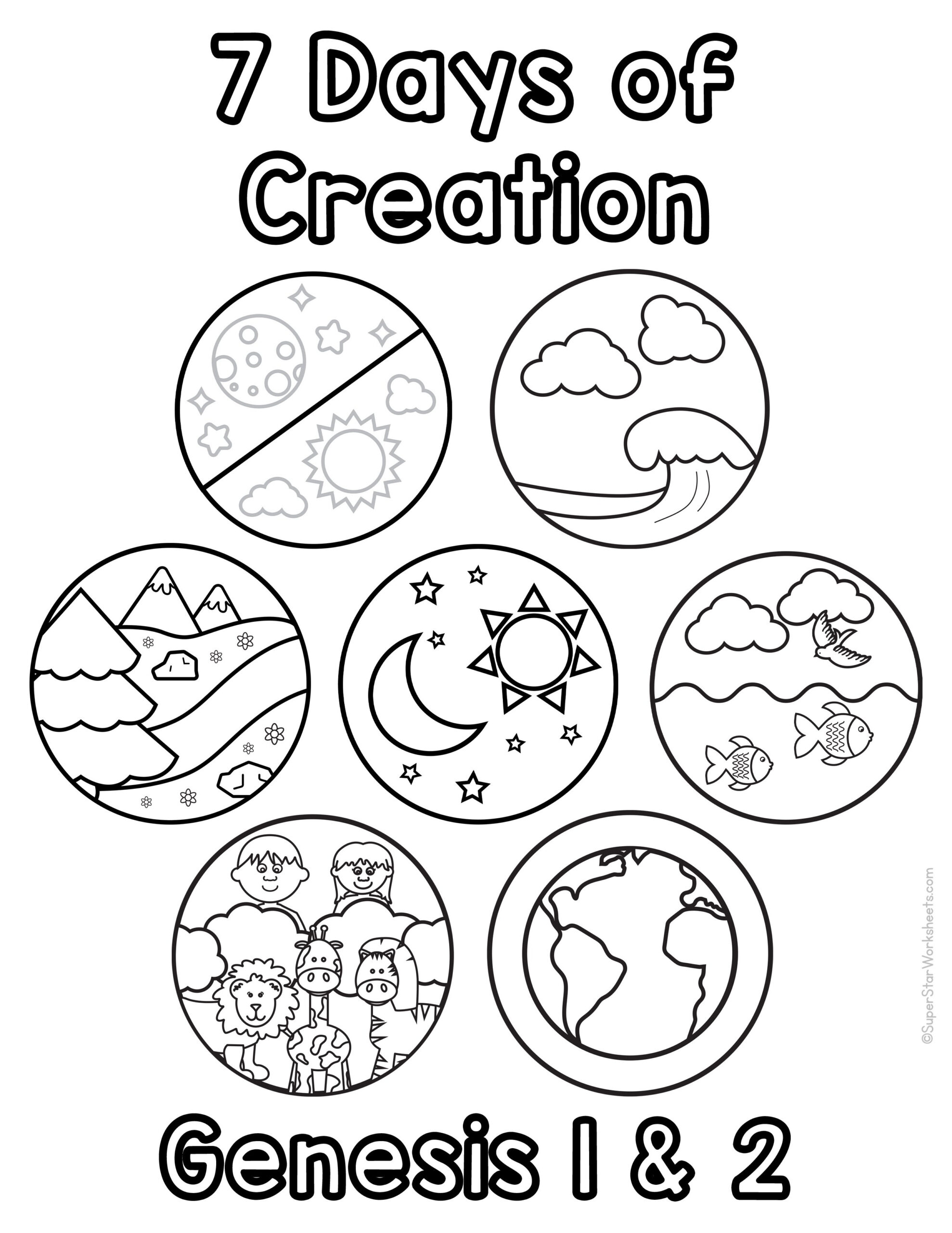 Creation Coloring Pages (Free Printables) - Superstar Worksheets intended for Days of Creation Printables Free
