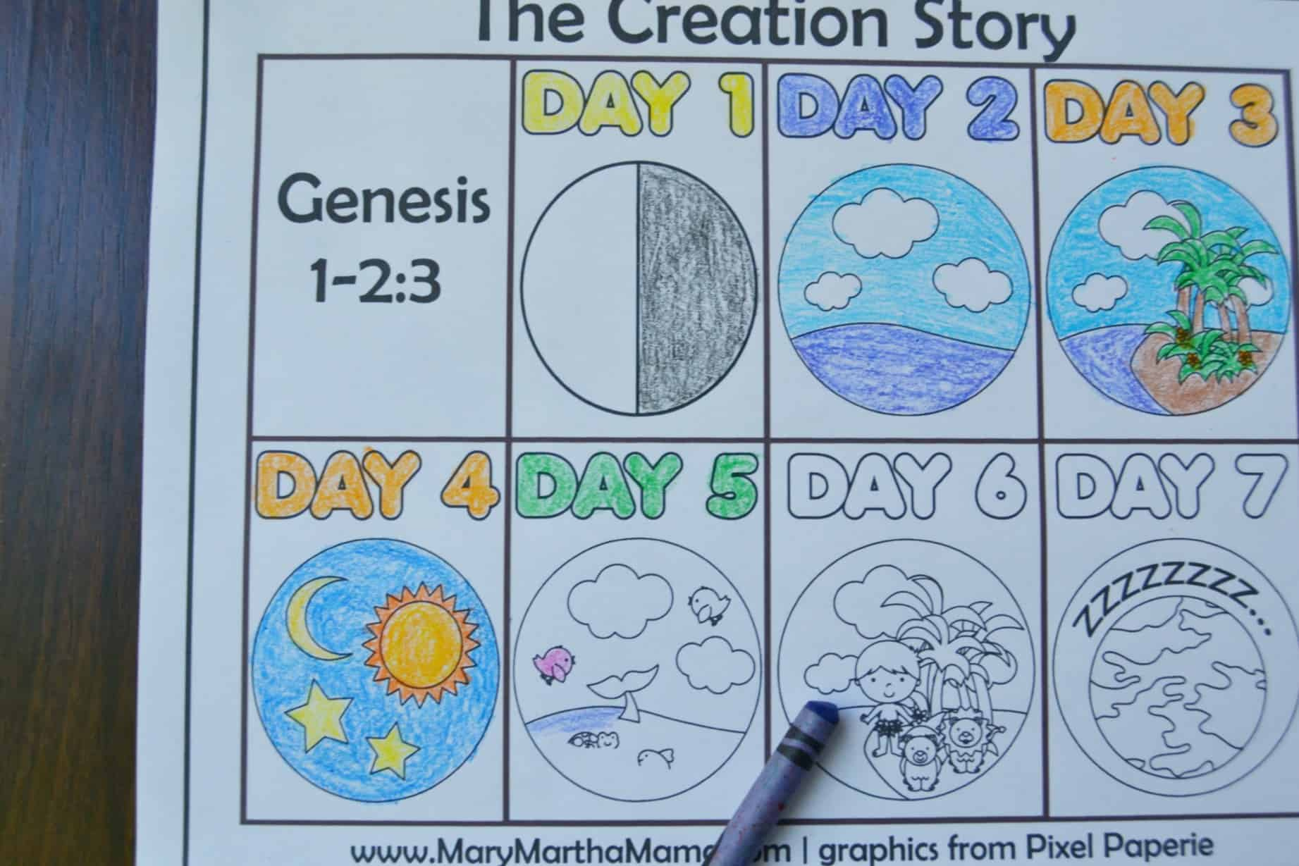 Creation Coloring Pages – Mary Martha Mama with regard to Free Printable Creation Coloring Pages