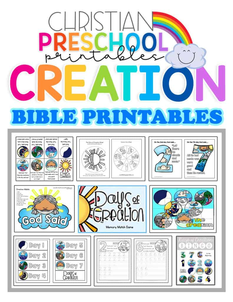 Creation Preschool Printables - Christian Preschool Printables in Days Of Creation Printables Free