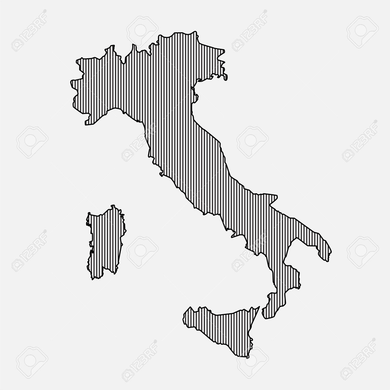 Creative Italy Map Template From Black Vertical Lines Isolated On throughout Free Printable Patterns of Italy