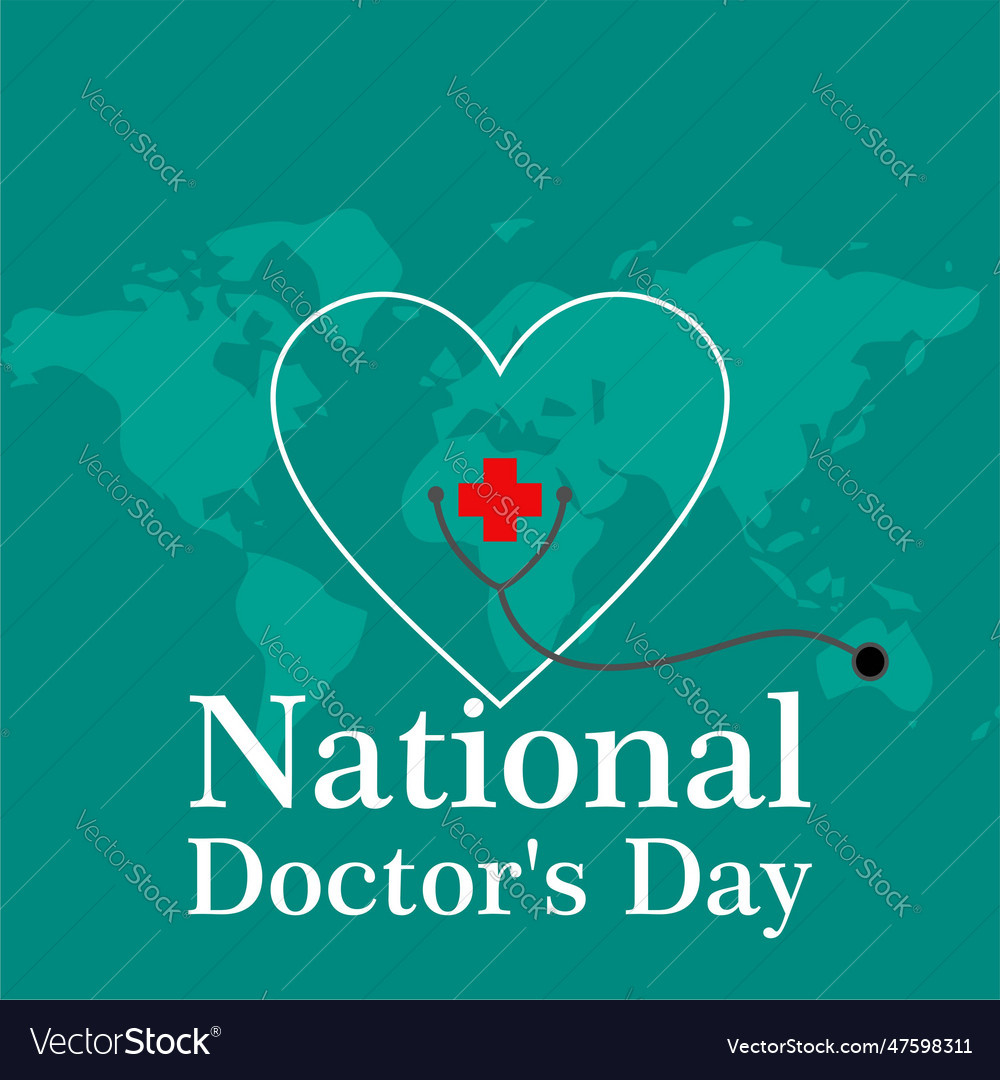 Creative National Doctors Day Greeting Card Vector Image inside National Doctors Day Free Printable Cards