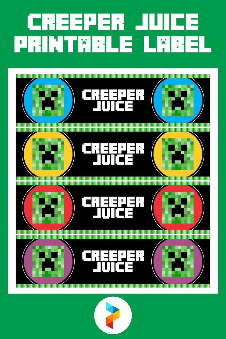 Creeper Juice Label - 12 Free Pdf Printables | Printablee inside Minecraft Water Bottle Label Free Printable