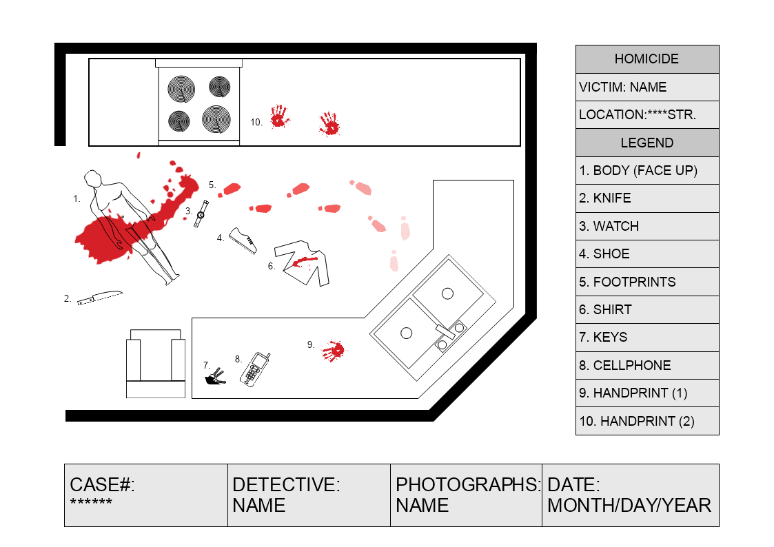 Crime Scene Model Template | Mydraw within Free Accident Scene Diagram Templates