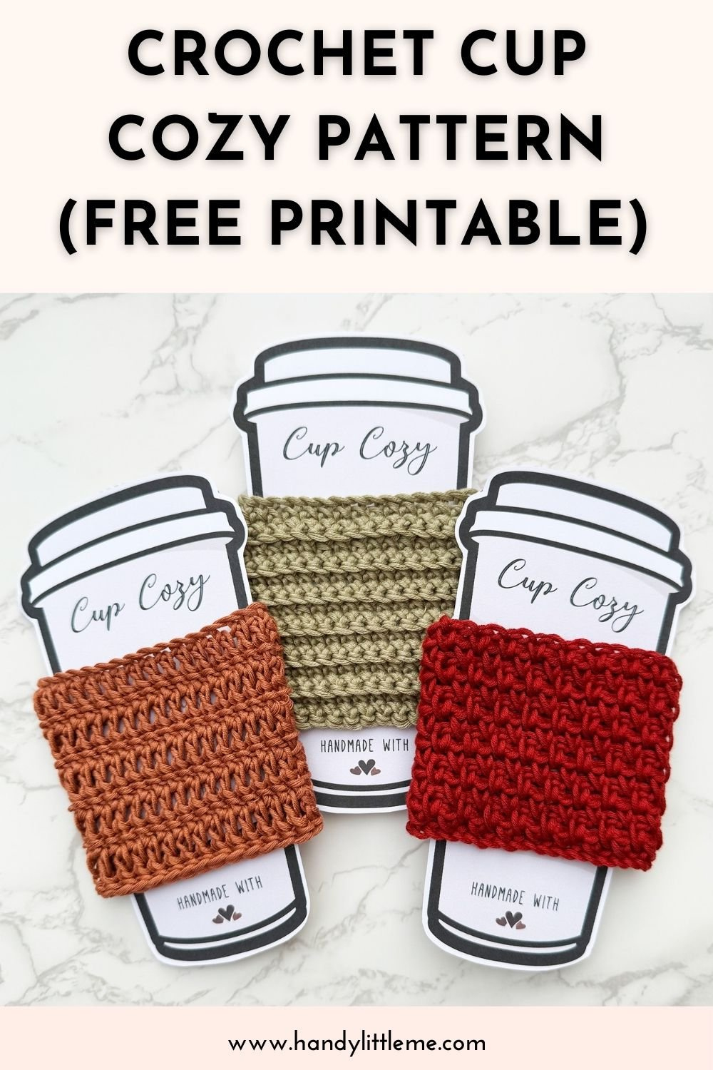 Crochet Cup Cozy Pattern (Free Printable) - Handy Little Me intended for Printable Coffee Cozy Pattern