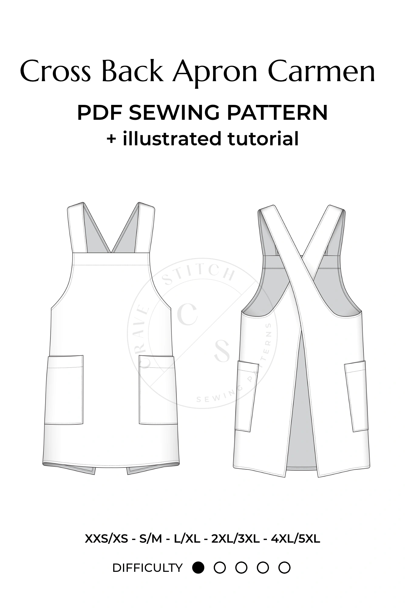 Cross Back Apron Pattern - Carmen - Indie Designer Sewing Patterns intended for Printable Japanese Apron Pattern