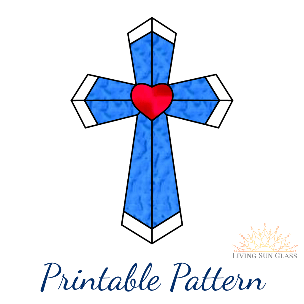 Cross With Heart throughout Printable Stained Glass Cross Patterns