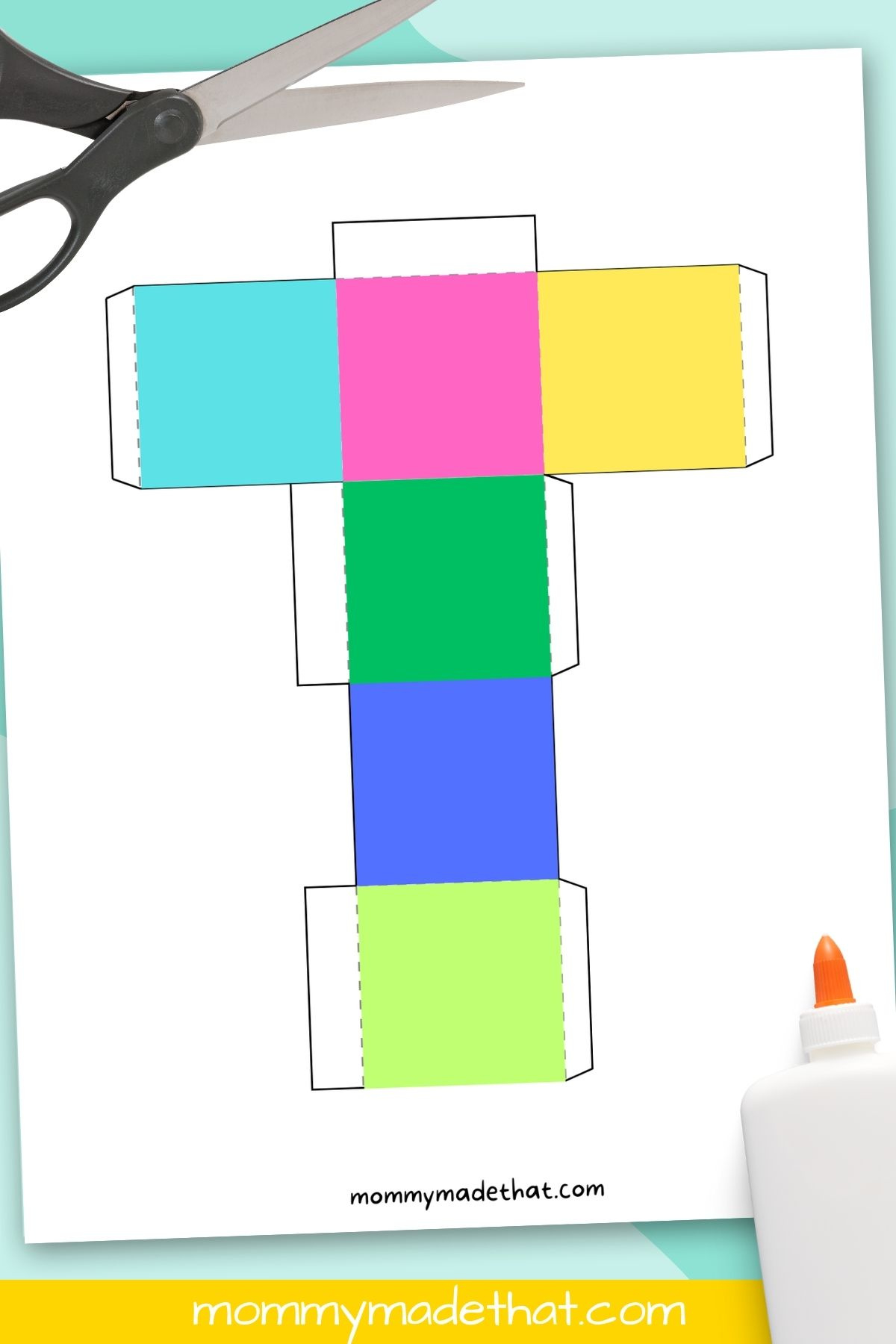Cube Template (Free Printables!) with Cube Cut Out Template Free