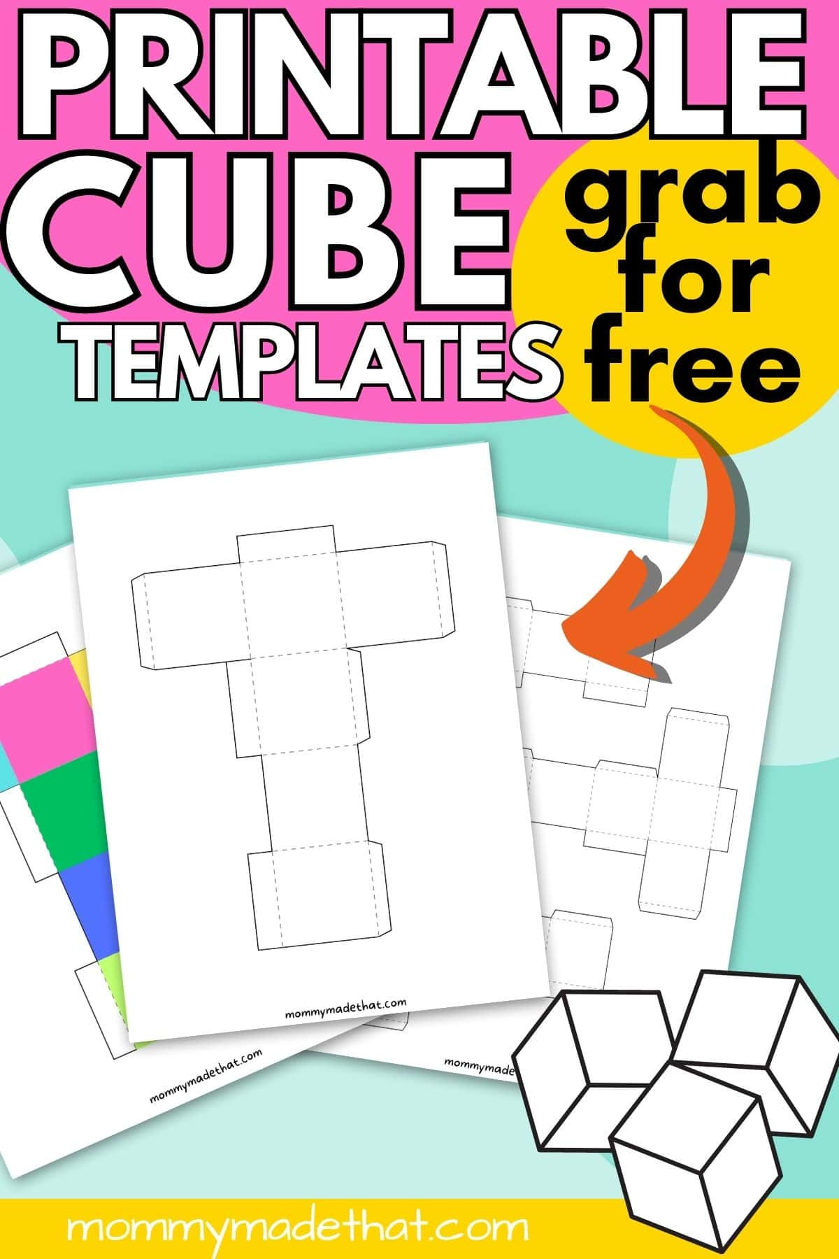 Cube Template (Free Printables!) with Cube Cut Out Template Free