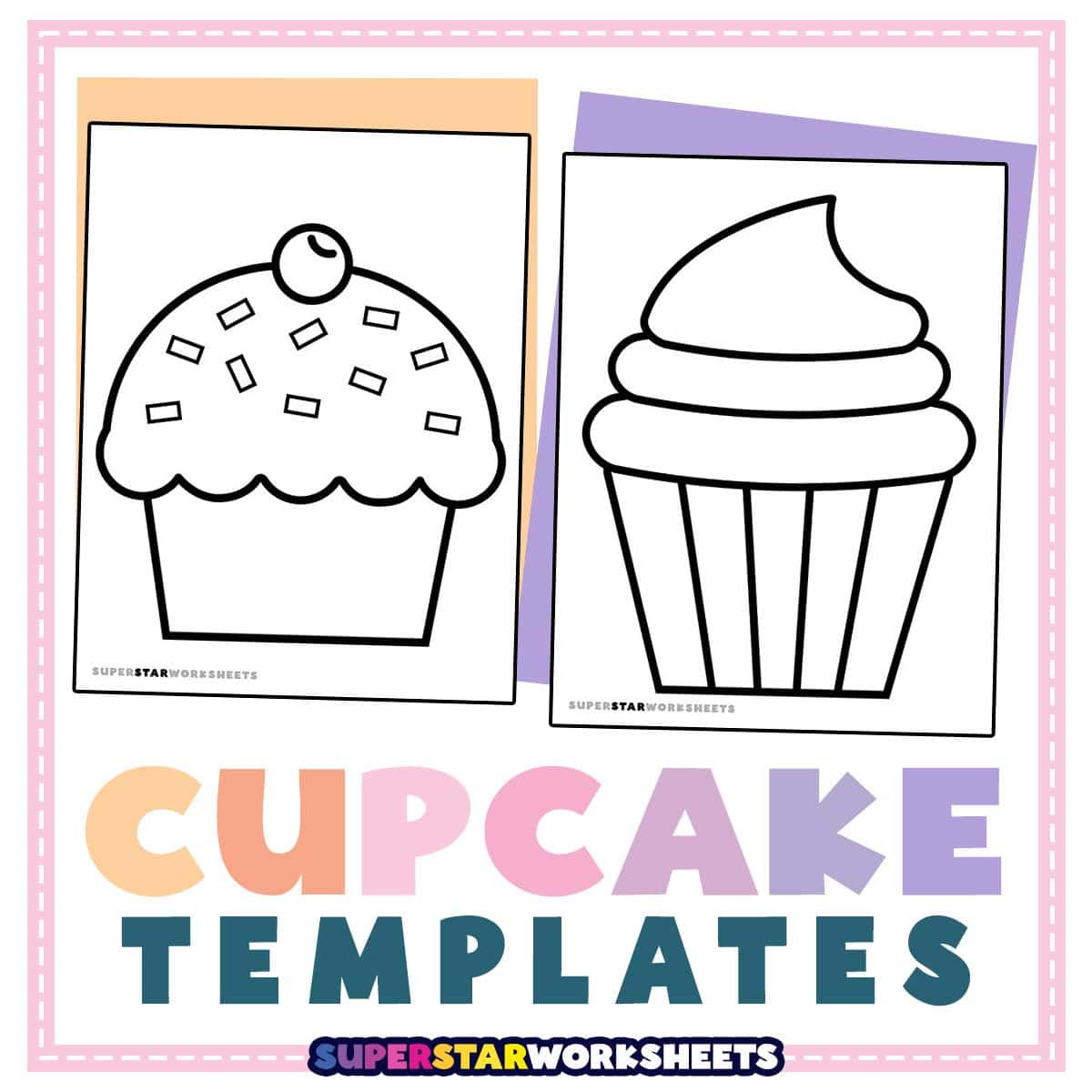 Cupcake Template (Free Printables) - Superstar Worksheets throughout Free Printable Birthday Cupcake Template
