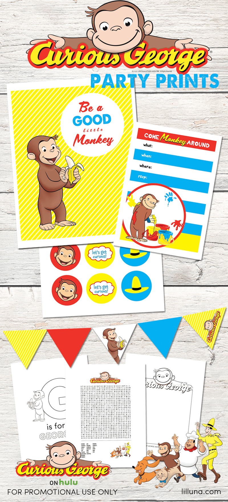 Curious George Party Ideas – Now On Hulu! – Let'S Diy It All regarding Free Curious George Party Printables