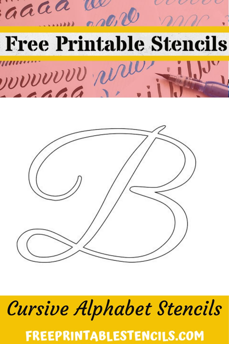 Cursive Letter Stencils Free Printable inside Free Printable Cursive Letter Stencils