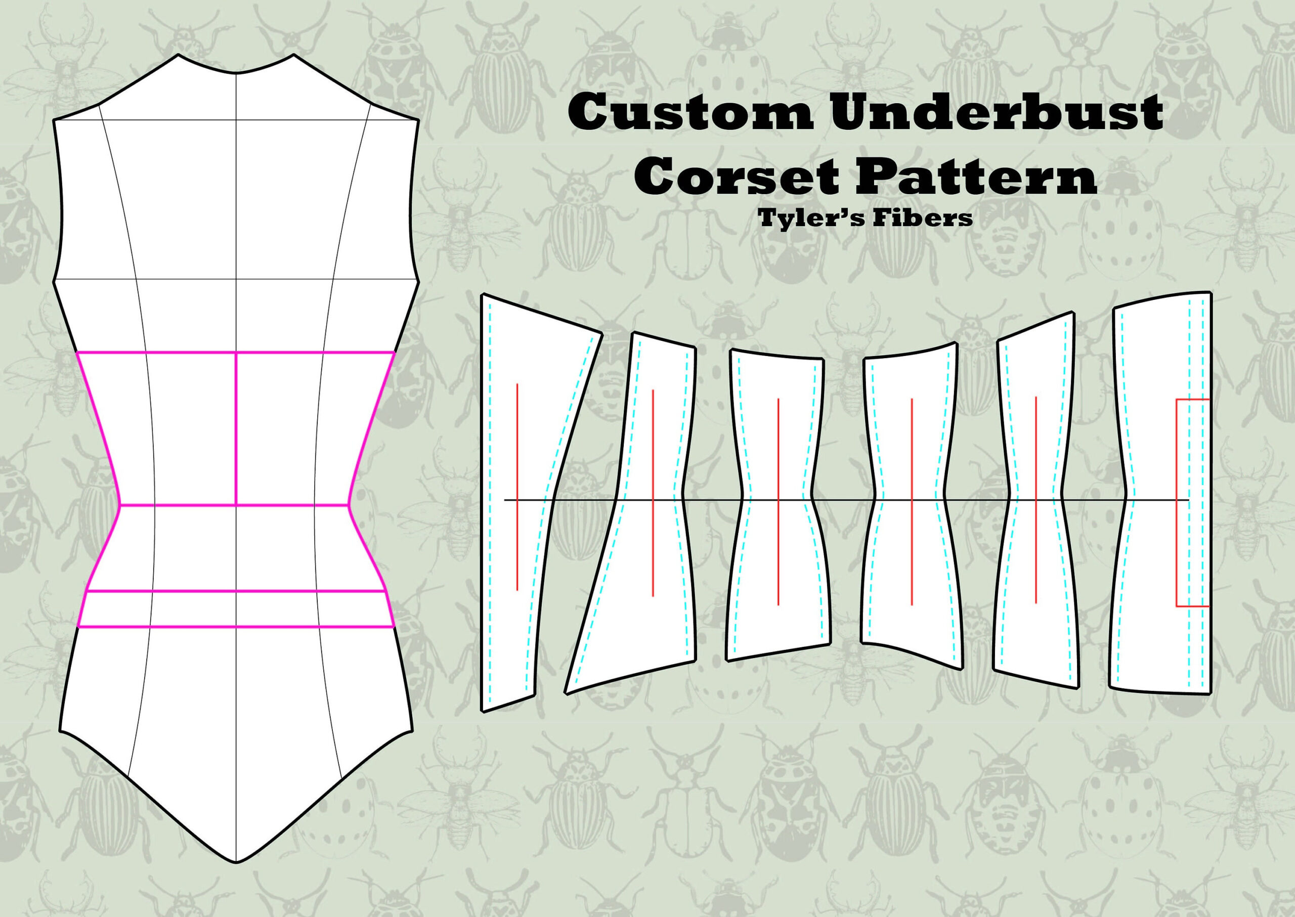 Custom Underbust Corset Pattern - Etsy Uk throughout Printable Underbust Corset Pattern