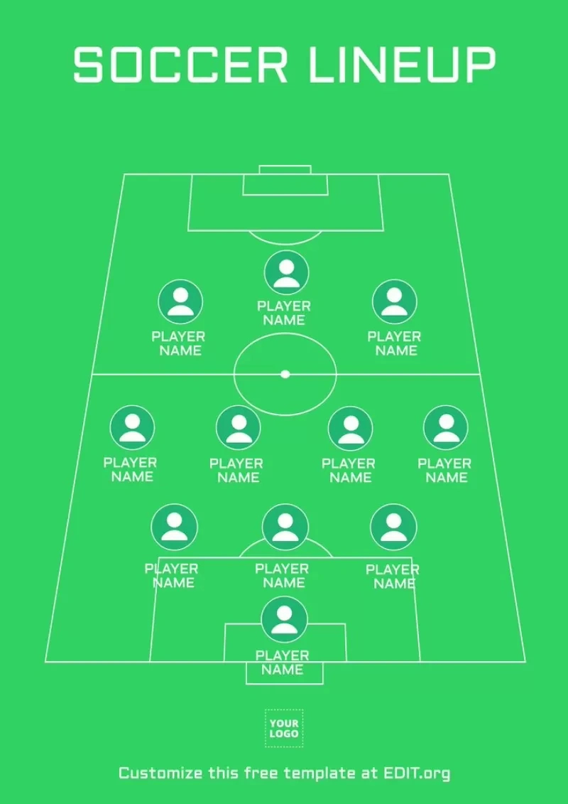 Customize Team Lineup Templates To Print pertaining to Free Soccer Lineup Template