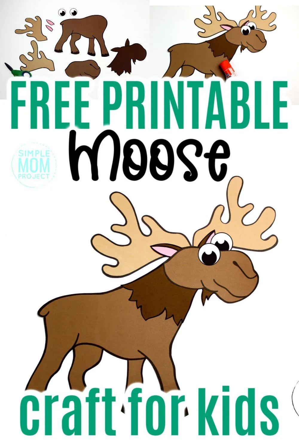 Cut And Paste Moose Craft For Kids With Free Template – Simple Mom in Moose Templates Free