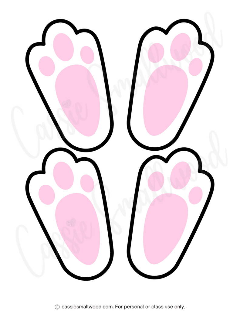 Cute Easter Bunny Feet Printable Template (Free!) - Cassie Smallwood with Footprints Printable Free