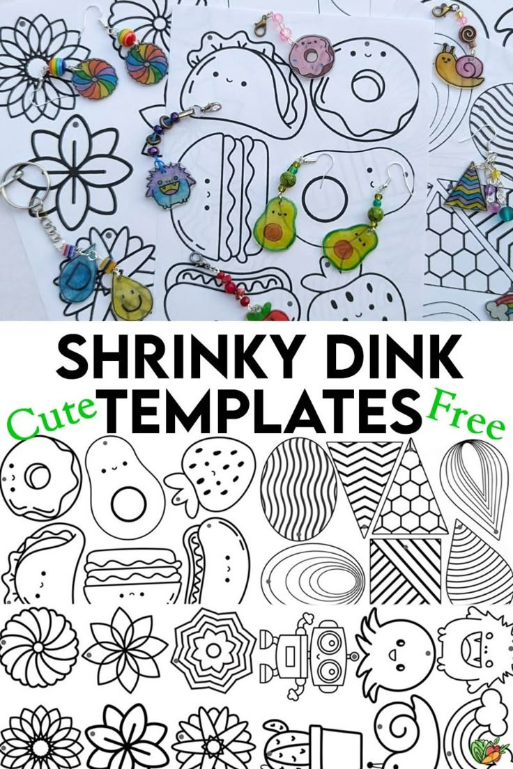 Cute Shrinky Dink Templates Free Printables in Printable Shrinky Dink Stencils