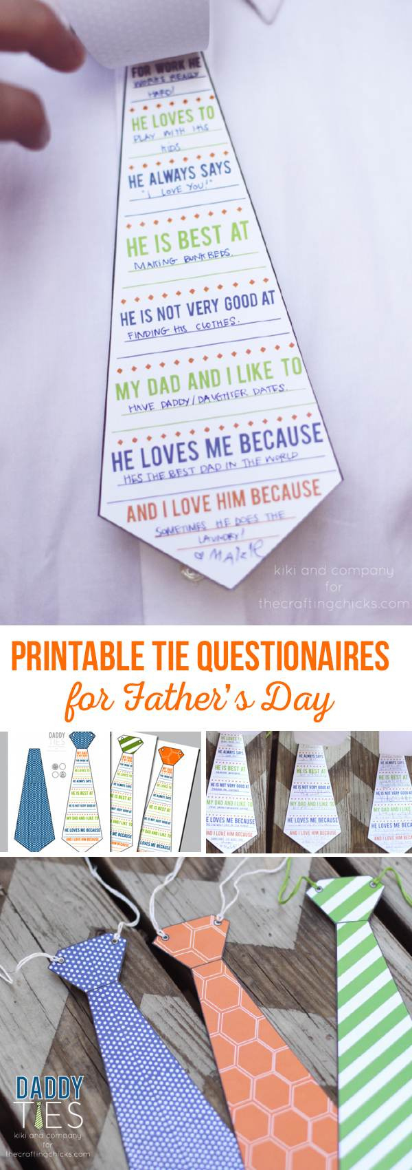 Daddy Ties Free Father'S Day Printable - The Crafting Chicks pertaining to Free Printable Fathers Day Ties