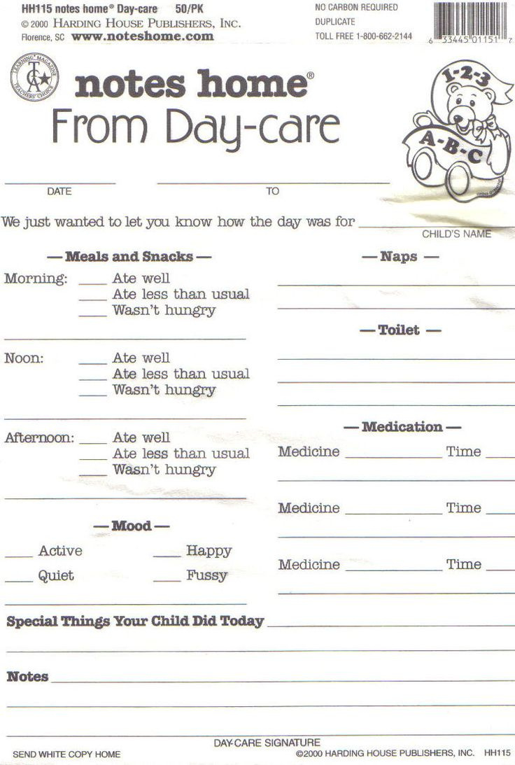 Daily Sheets For Toddlers - 10 Free Pdf Printables | Printablee inside Free Childcare Printables