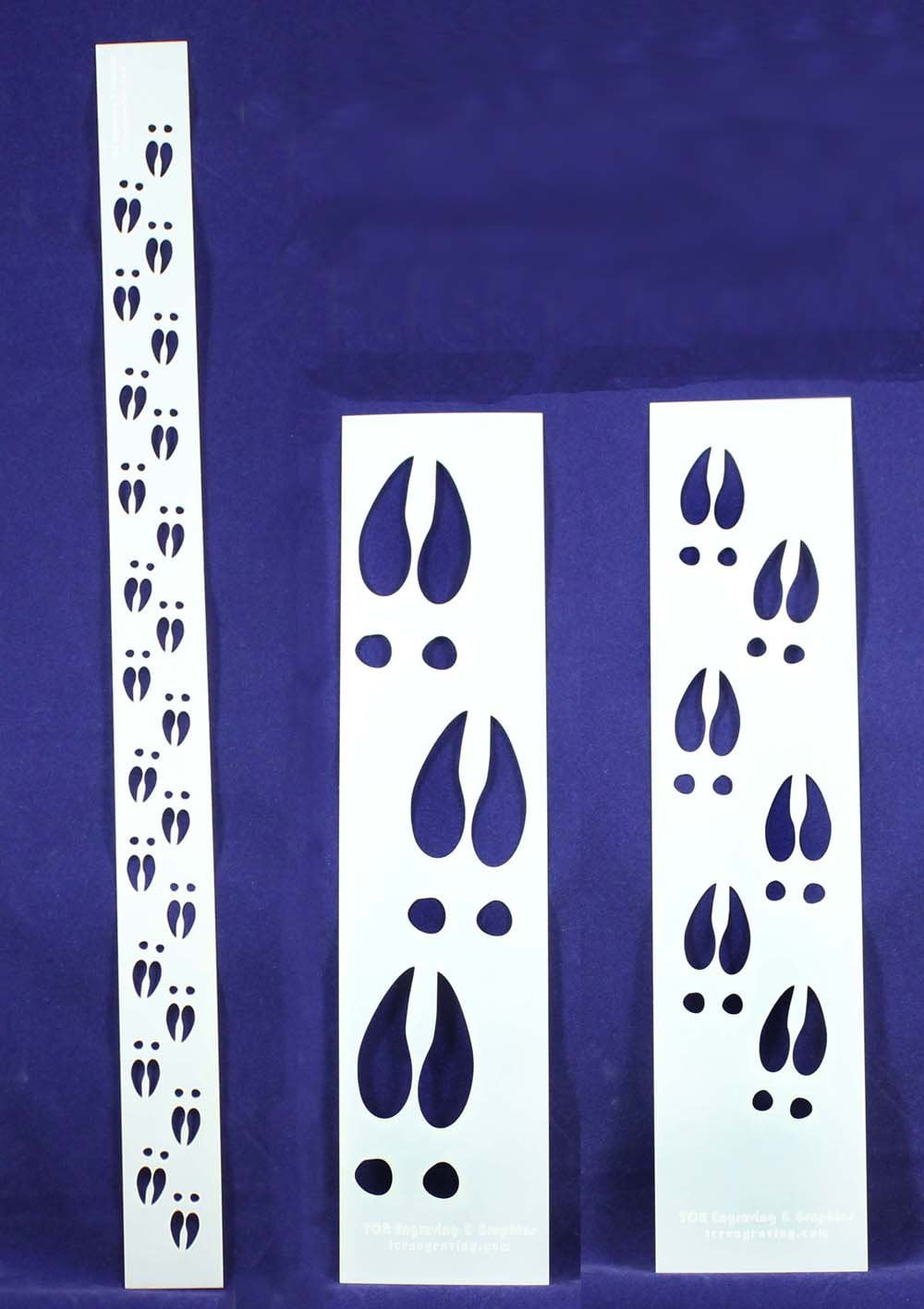 Deer Hoof Tracks 3 Piece Stencil Set-Border-14 Mil -Painting /Crafts/ Templates with Printable Deer Track Stencils