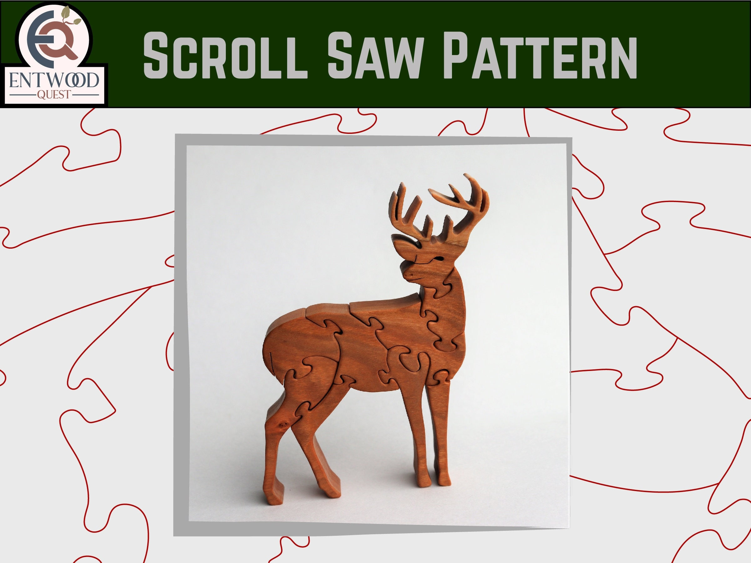 Deer Puzzle Scroll Saw Pattern, Wooden Puzzle Plan, Diy intended for Free Printable Wildlife Scroll Saw Patterns