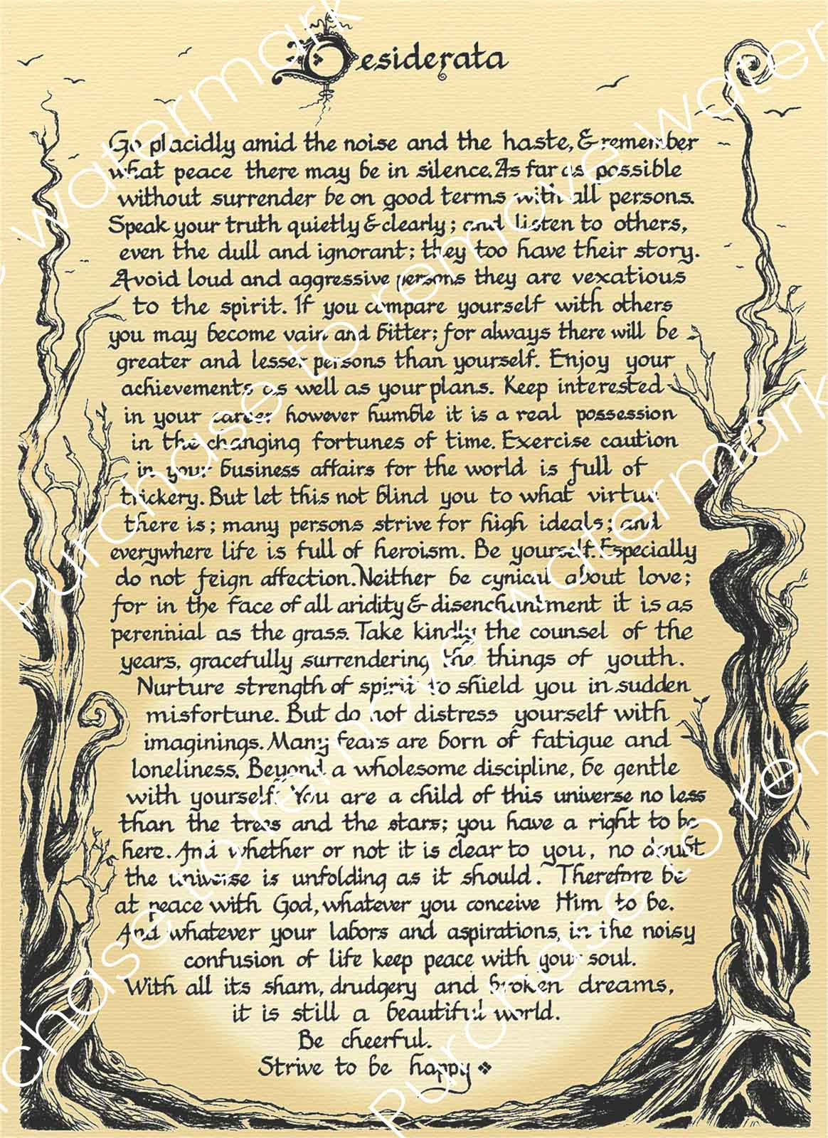 Desiderata Digital Download | Sacredart Murals throughout Desiderata Printable Version Free